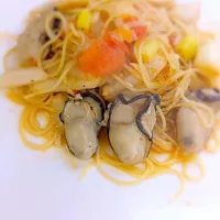 Snapdishの料理写真:かまいし桜牡蠣のパスタ|Cafe&Restaurant HAMAYUIさん