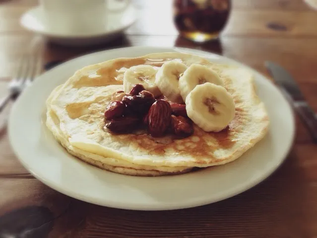 Snapdishの料理写真:sato＊さんの料理 ナッツのハチミツ漬け♡ではちみつナッツパンケーキ|sato*さん