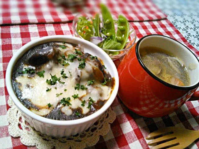 今朝は残りのカレーで焼きカレー|ゆっこさん