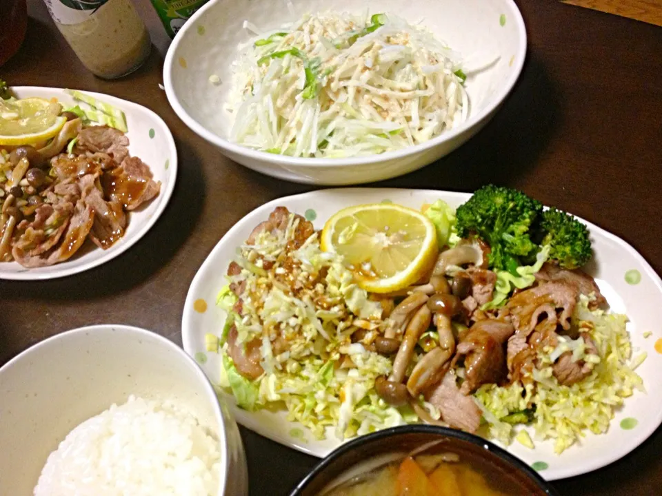 チキンと豚肉のレモン醤油ソースと大根サラダ|かなさん