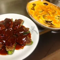 Snapdishの料理写真:肉詰めピーマンとカレーをリメイクキッシュ|ayakaさん