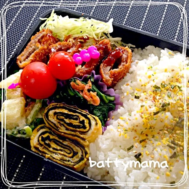 め衣子さんの薄〜い牛カツ弁当〜☆battymamaのごちそうさん弁当〜☆|ばってぃーまま＠♪さん