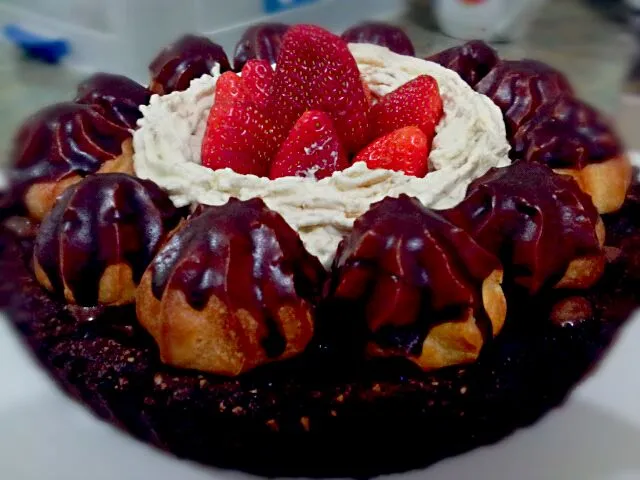 Chocolate profiterole tart|Slinkyさん