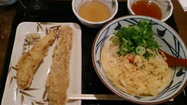 明太子かまたまうどん、天ぷら|クラキティさん