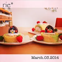 Snapdishの料理写真:ひなまつり♡3色さくらロールケーキ♡