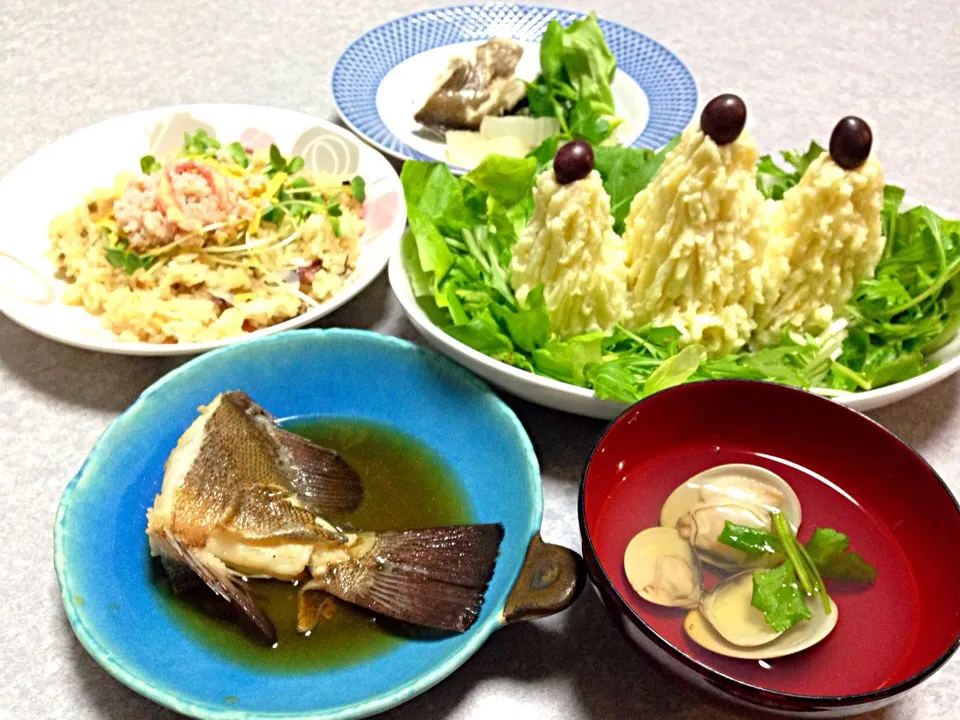 Snapdishの料理写真:ひな祭りの 晩ご飯|Orie Uekiさん