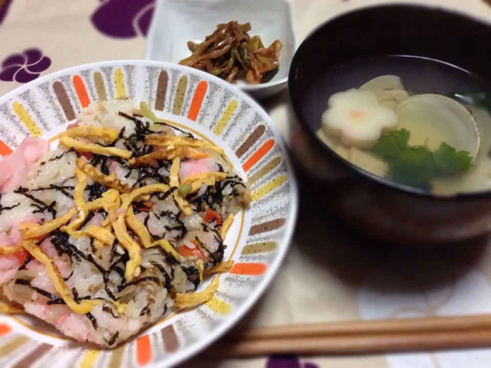 Snapdishの料理写真:ひな祭りの晩ご飯です。|ぶひっさん