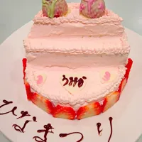 Snapdishの料理写真:簡単ひな祭りケーキ|あさちさん