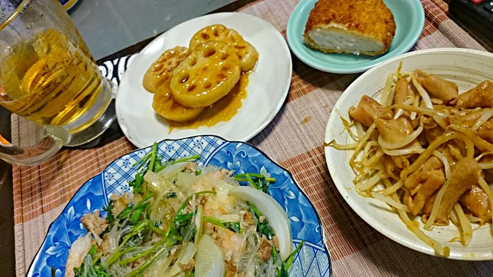 レンコン南蛮揚げ＆河豚のフライ＆ヤムウンセン|まぐろさん