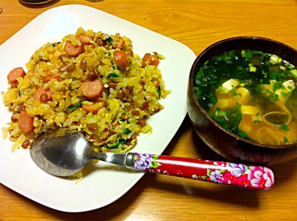 Snapdishの料理写真:納豆チャーハン|ちーこさん