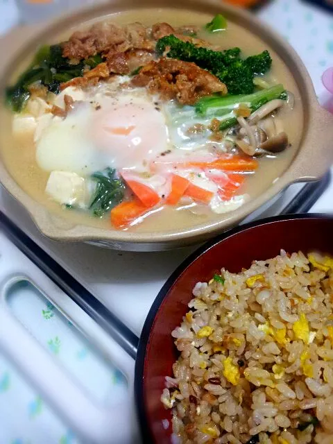 Yosenabe and garlic fried rice.|Eunice Pacsiさん