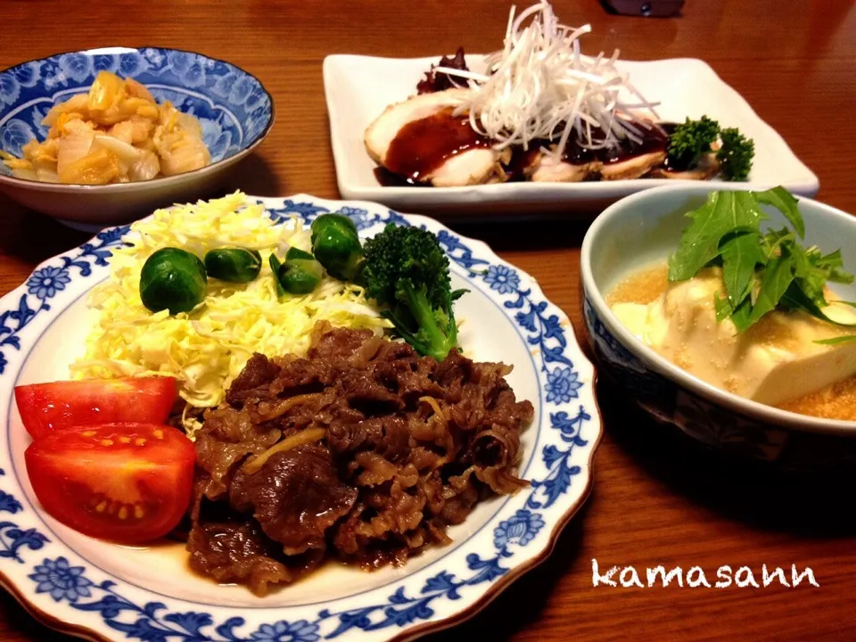 牛肉の煮付け  ネギ焼豚|かまさん