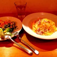 Snapdishの料理写真:カルボナーラ（卵白のほうもはいってる）|かなみさん