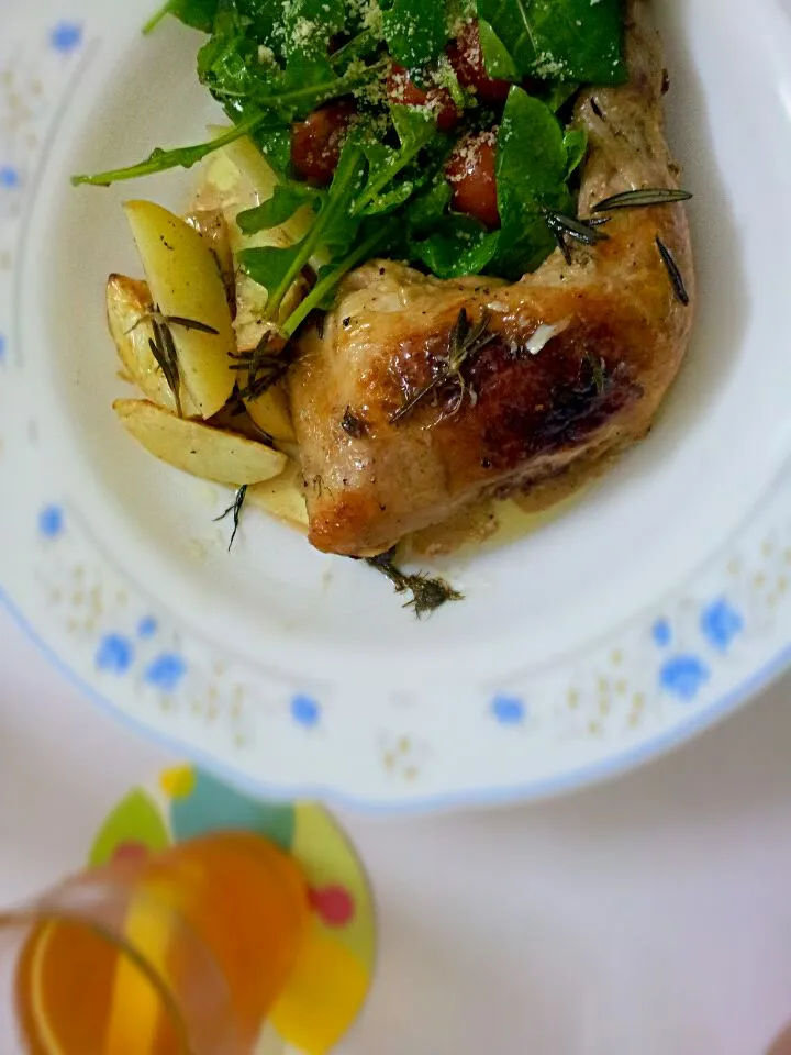 Chicken grill with rocket salad and bake potatoes|Suraya Fakhzanさん