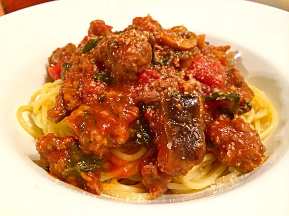 Italian sausage and Eggplant Sauce|Nanaさん