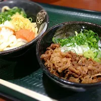 牛肉ごはん&明太おろししょうゆうどん|ryutaさん