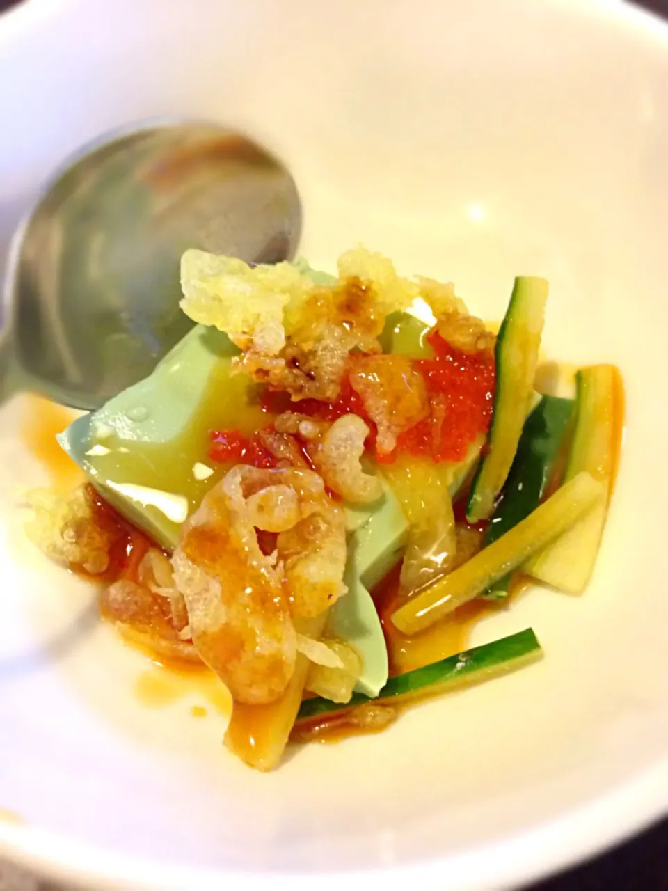 Green tea tofu appetizer@Irodori, Riverview Hotel|coxiella24さん