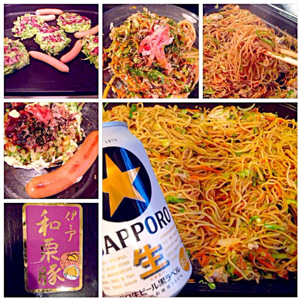 Fried noodles&mini Cabbage pancake(pork) ♨焼きそば&ミニお好み焼き(和栗豚玉)🎵|🌈Ami🍻さん