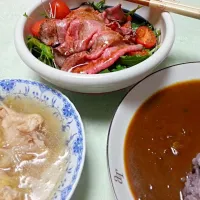 ごちそうサラダ、鶏としようがのスープ、欧風カレー。|Akira Okadaさん