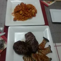 Snapdishの料理写真:pasta &  steak|Jihye Kimさん