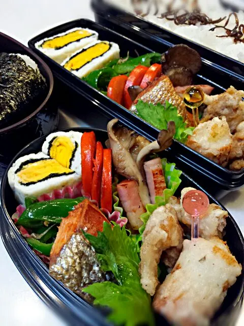 Snapdishの料理写真:りょうちん&とーさんのお弁当 3/6|くみ。さん