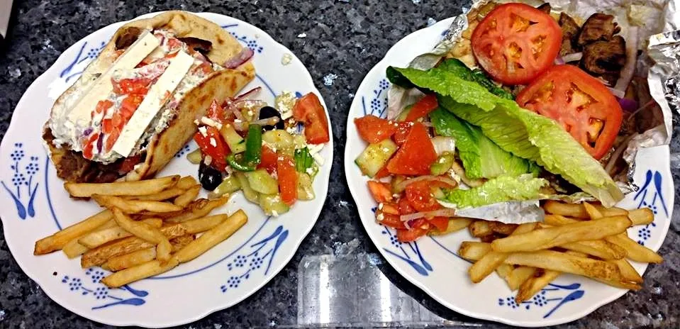 Snapdishの料理写真:Greek Beef with Feta Cheese and Pita Bread|Cheryl Melnickさん