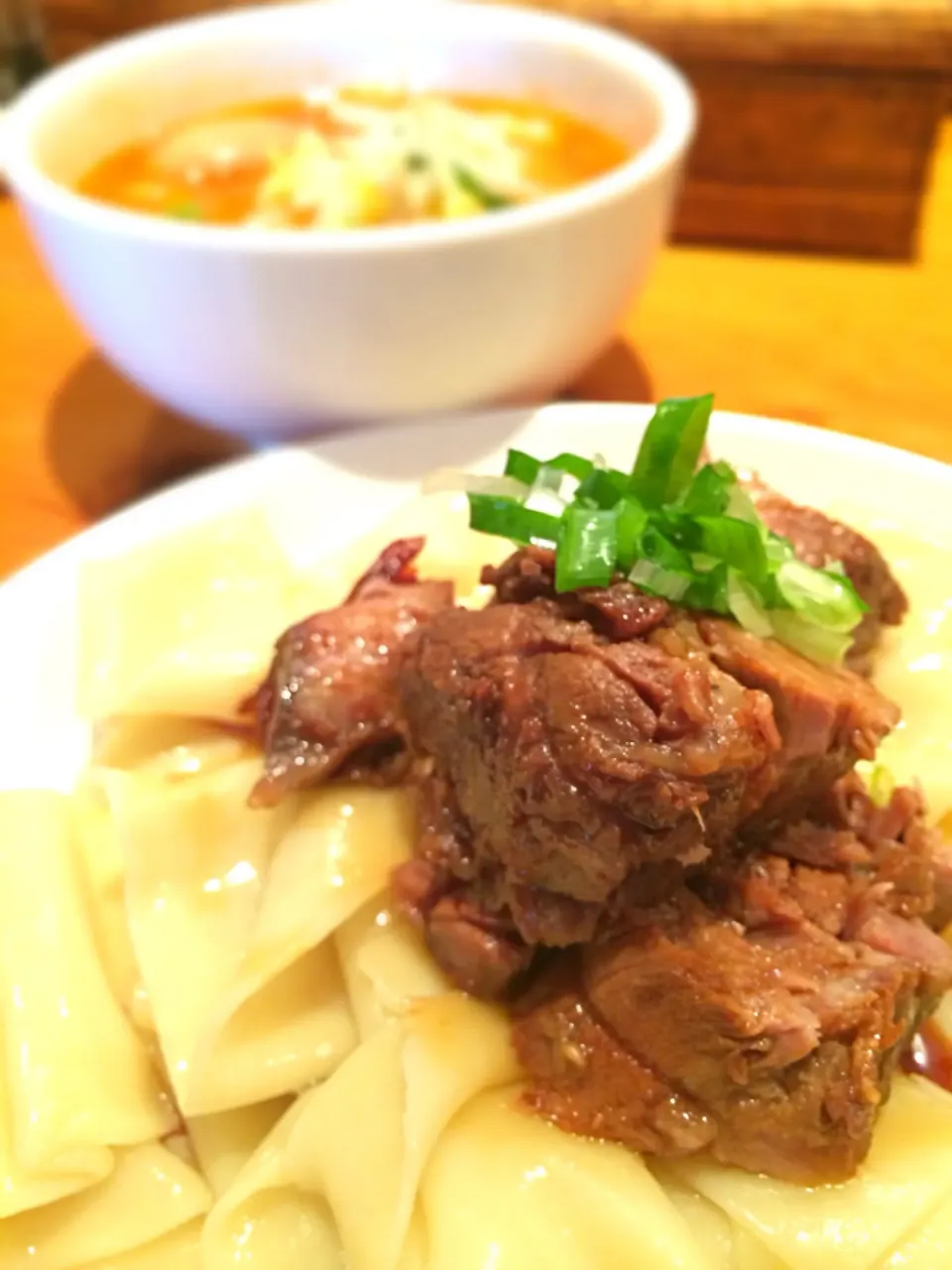 Snapdishの料理写真:味噌角煮つけ麺（平打）|michiteruさん