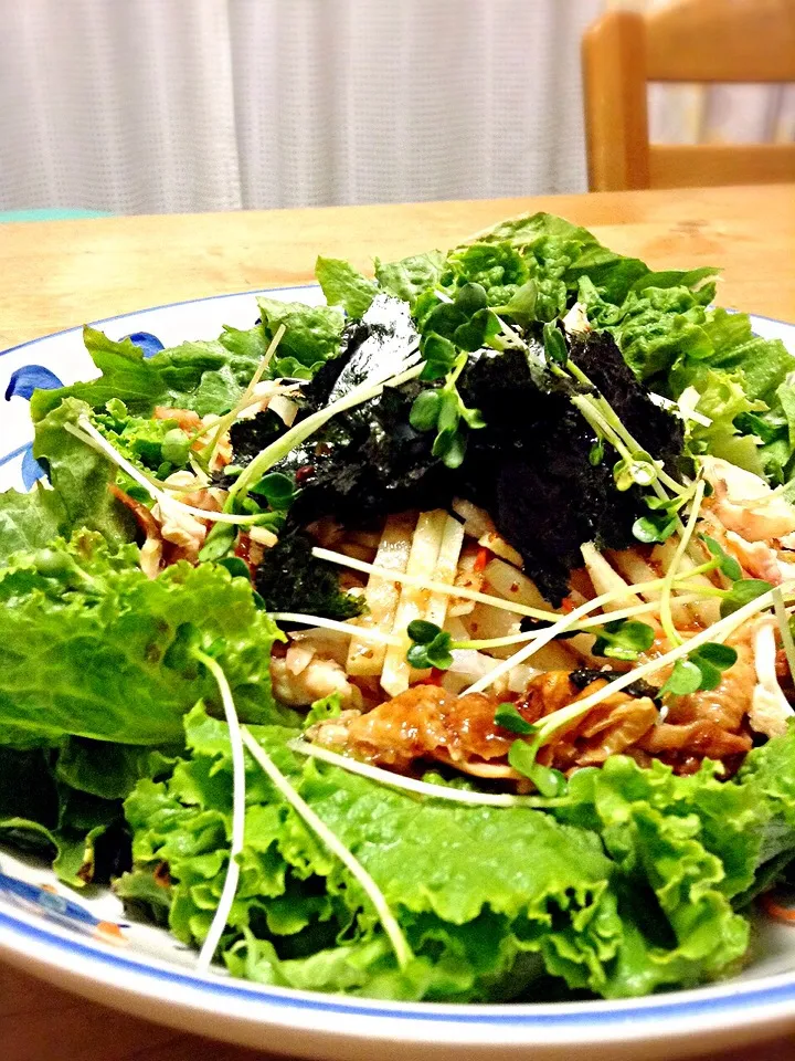 シャキシャキ野菜とチキンのサラダ|かずきっちんさん