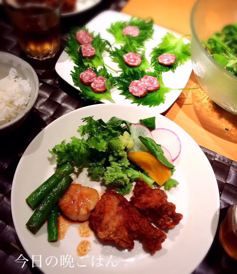 鶏の唐揚げ ホタテのバター焼き|＊さくら＊さん