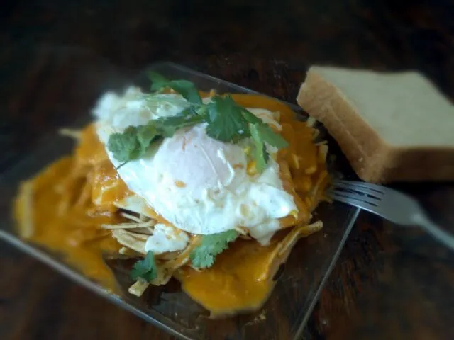 chilaquiles rojos con huevo frito|Javier Rdz.さん