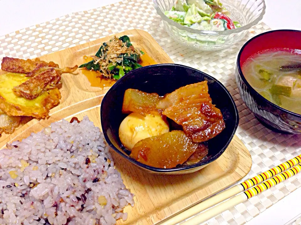 にんにく風味の豚の角煮定食|maipuさん