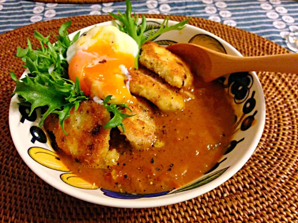 ストウブでトマトチキンカツカレー|ゆうこさん