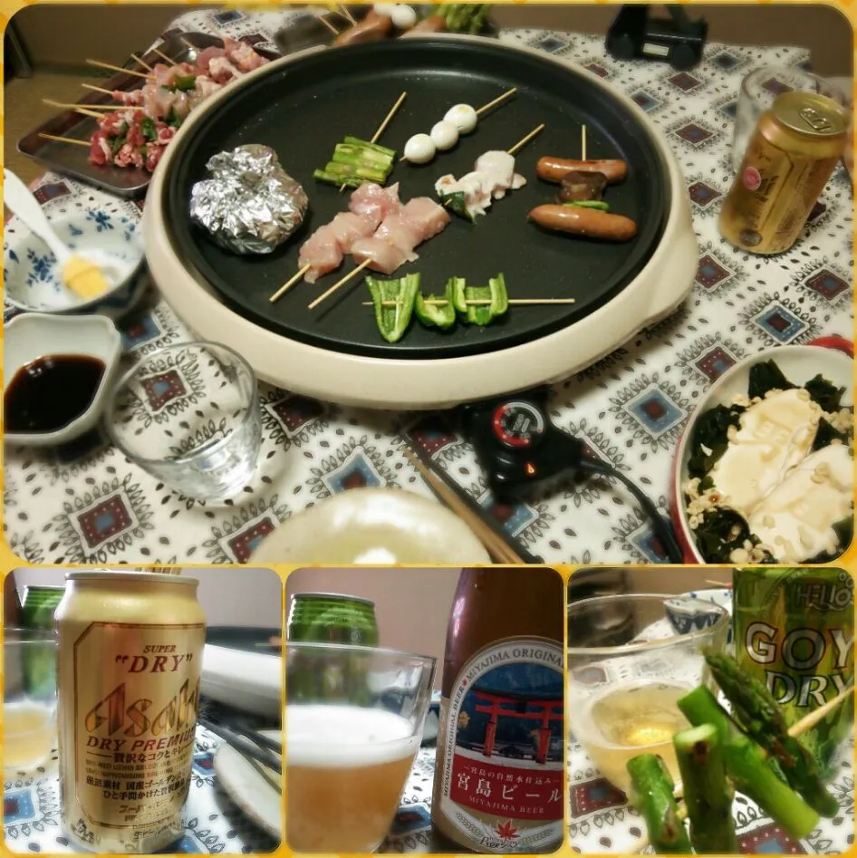 Snapdishの料理写真:お家焼き鳥パーリー⌒(ё)⌒|トミーサクさん