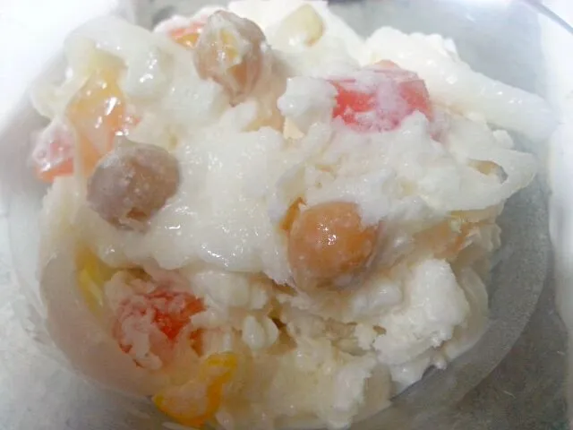 Snapdishの料理写真:BUKO SALAD (YOUNG COCONUT MEAT WITH FRUIT COCKTAIL SALAD)|Analyn Austriaさん