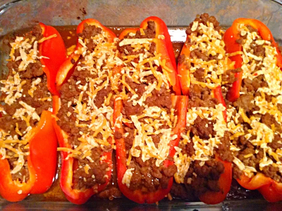 Sloppy Jo Stuffed Peppers|http://melissasmenu.wordpress.com/さん