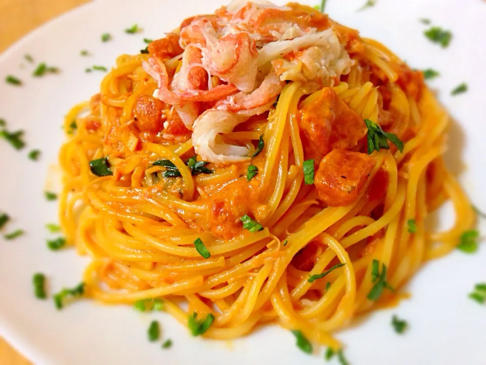 Crab Tomato Cream Pasta|Morimoto X Tynさん