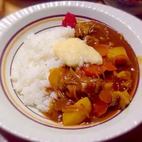 もつカレー。とろろかけ|もこさん