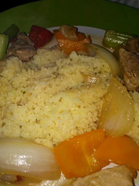 Induction pork stir fry with cous cous.|Polly Gelfusoさん