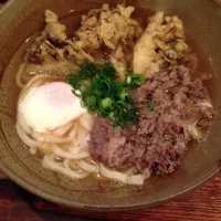 Snapdishの料理写真:まいたけ天温玉肉うどん|ちかさん