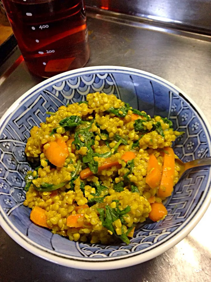 Vegan. Low fat. Curried Buckwheat. Kale. Carrots. Garlic.|Cody Chokhmanさん