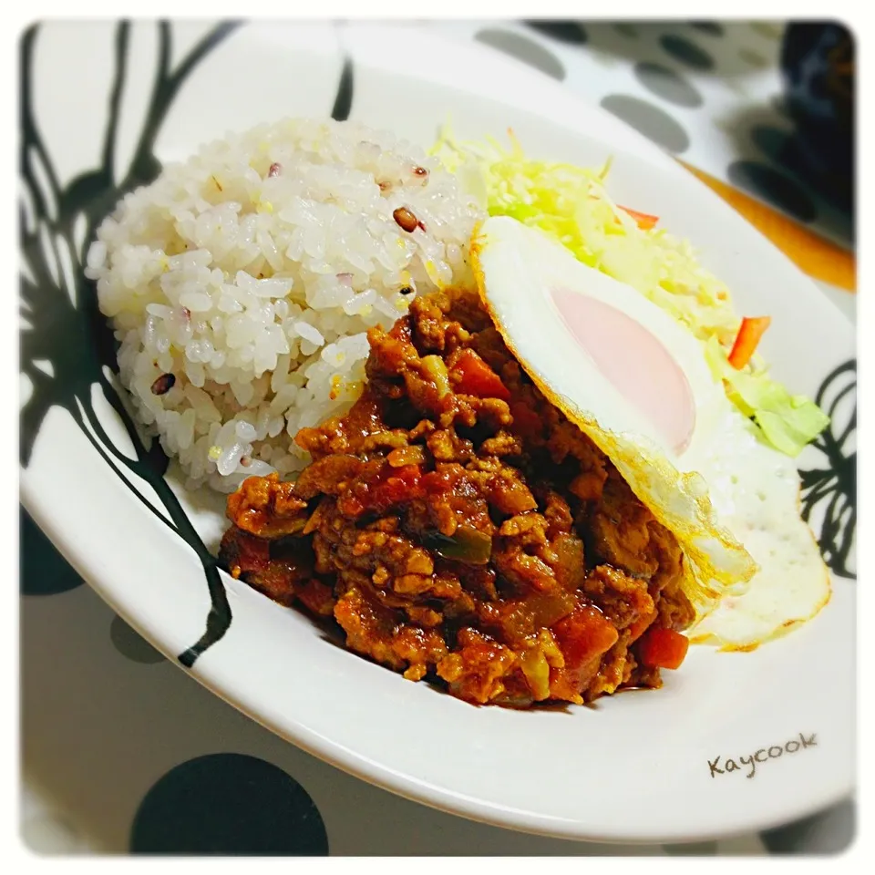 ドライなカレーで夕飯🐾|Asahimaruさん