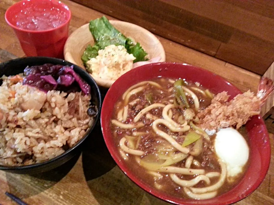 海老フライカレーうどん定食|Satoshi Uedaさん