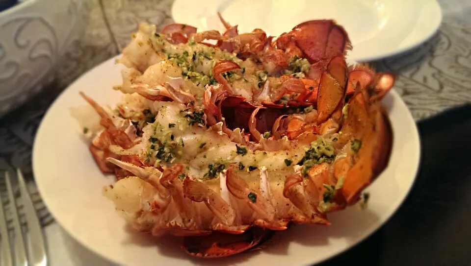 baked lobster with garlic, herb butter|Chef Monica Bombergerさん