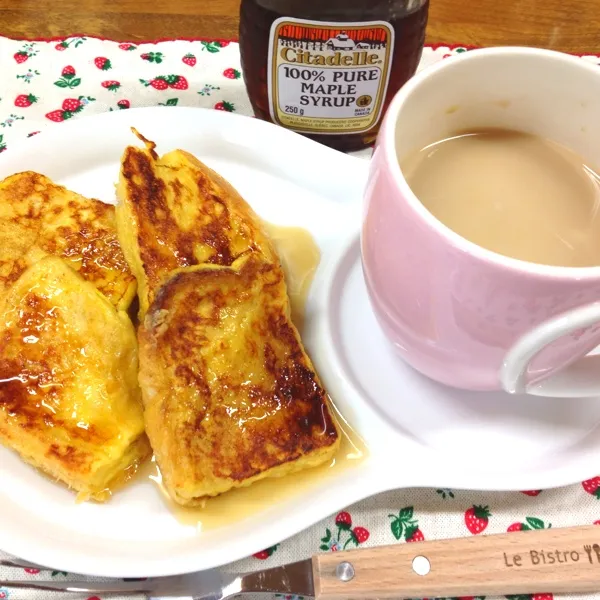 朝ごはんは、ちょっと久しぶりのフレンチトースト♡カフェオーレと。
やっぱり、間違いない。|だこちんさん