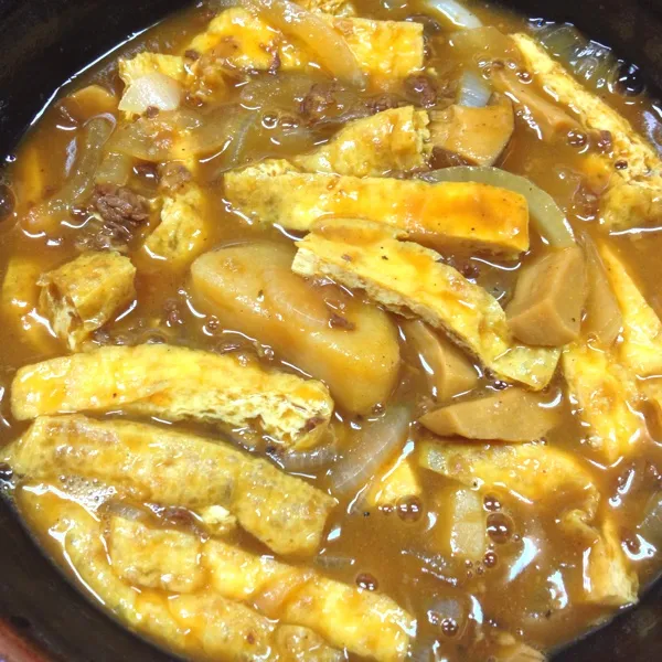 これ、なんですか？！？！
カレーをリメイクして、カレーうどん！
お父さん、散々待たせた挙句、こんなのでごめんよ。でも美味しいって。うぅぅっ。親孝行ならぬ娘孝行！！…>_<…|だこちんさん