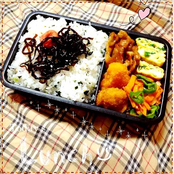 今日の旦那弁当。
いつものウインナーの代わりに豚の生姜焼き|Ychanさん