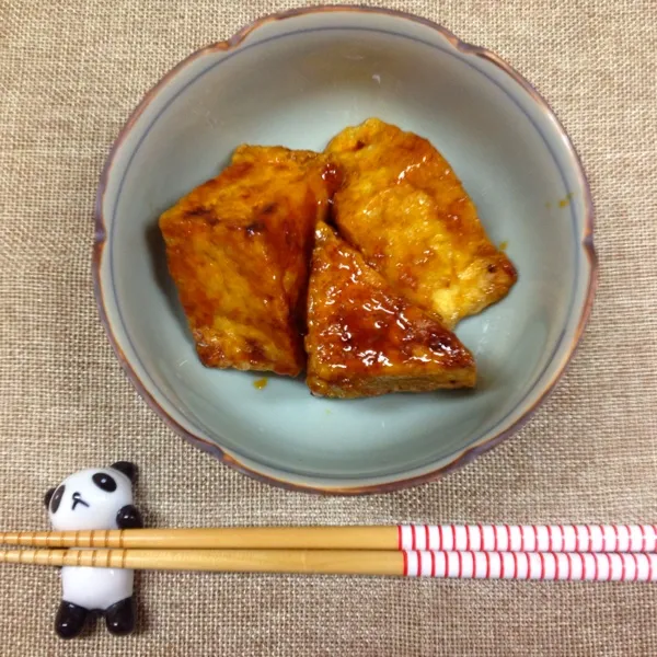 今日はクックパッドで発見した厚揚げの甘辛焼きみたいなのん。ビールが進む！！|だこちんさん