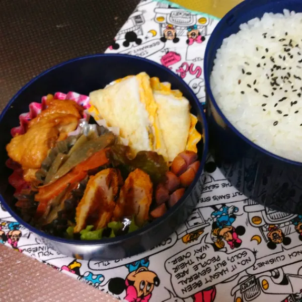 今日のお弁当♡ おやすみまでおつかれさま(´°̥̥̥̥̥̥̥̥ω°̥̥̥̥̥̥̥̥｀) 今日もがんばってね〜♡|bouさん