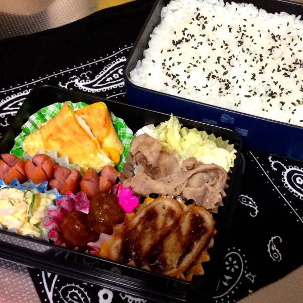 今日のお弁当♡ 昼勤〜夜勤からの夜仕事でえらそうやった(´°̥̥̥̥̥̥̥̥ω°̥̥̥̥̥̥̥̥｀) はやくゆっくり休ませてあげたい。。|bouさん