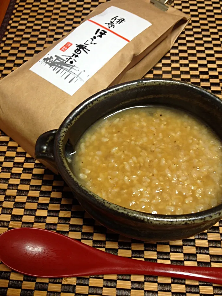 Snapdishの料理写真:ほうじ茶玄米茶がゆ☆|chao!さん